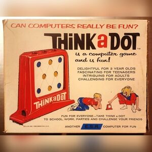 Rare THINK A DOT by E.S.R. 1965  VINTAGE COMPUTER GAME w/ BOX & MARBLE